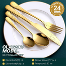 Kit Faqueiro Maleta De Talheres Inox 24 Peças Com Dourado Chique