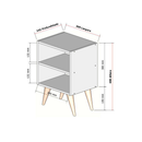 Kit 2 Mesa de Cabeceira Retrô Compacta com Nicho para Quarto Casal ou Solteiro Palma