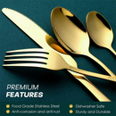 Kit Faqueiro Maleta De Talheres Inox 24 Peças Com Dourado Chique