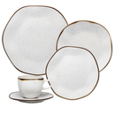 Aparelho de Jantar e Chá Porcelana 20 peças Ryo Maresia Jogo de Pratos e Xícaras Oxford