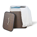Cesto de Roupa Suja de Bambu 50L com Tampa e Alças | Organizador Viva Ordem