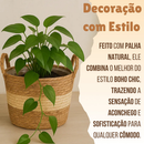 Cesto De Palha Cachepot Decoração Chic Boho Rustico Moderno