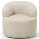 Poltrona Giratória Orgânica Para Sala de Estar Living Helena L02 Linho Palha - Lyam Decor