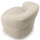 Poltrona Giratória Orgânica Para Sala de Estar Living Helena L02 Linho Palha - Lyam Decor
