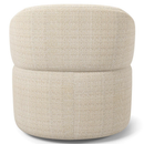 Poltrona Giratória Orgânica Para Sala de Estar Living Helena L02 Linho Palha - Lyam Decor