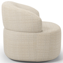 Poltrona Giratória Orgânica Para Sala de Estar Living Helena L02 Linho Palha - Lyam Decor
