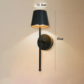Arandela LED Recarregável Sem Fio RGB Retrô Toque | Lâmpada de Parede com Sensor Dourado / Preto