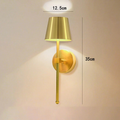 Arandela LED Recarregável Sem Fio RGB Retrô Toque | Lâmpada de Parede com Sensor Dourado / Preto