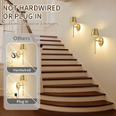 Arandela LED Recarregável Sem Fio RGB Retrô Toque | Lâmpada de Parede com Sensor Dourado / Preto